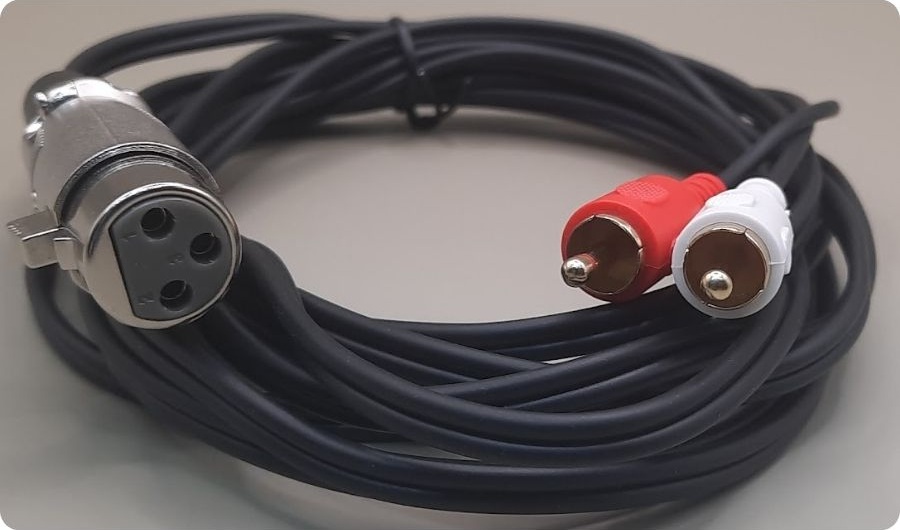 3-Pin XLR Female to 2xRCA Male Cable (3m)