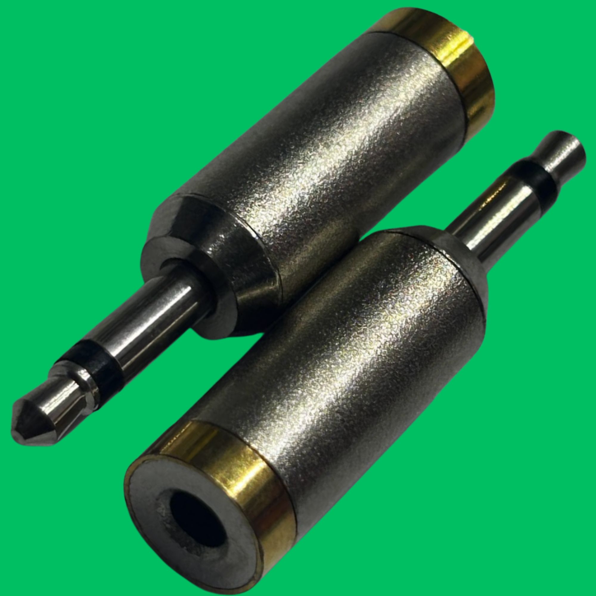 Mono 3.5mm Male to Stereo 3.5mm Female Adapter (Gold-Silver)