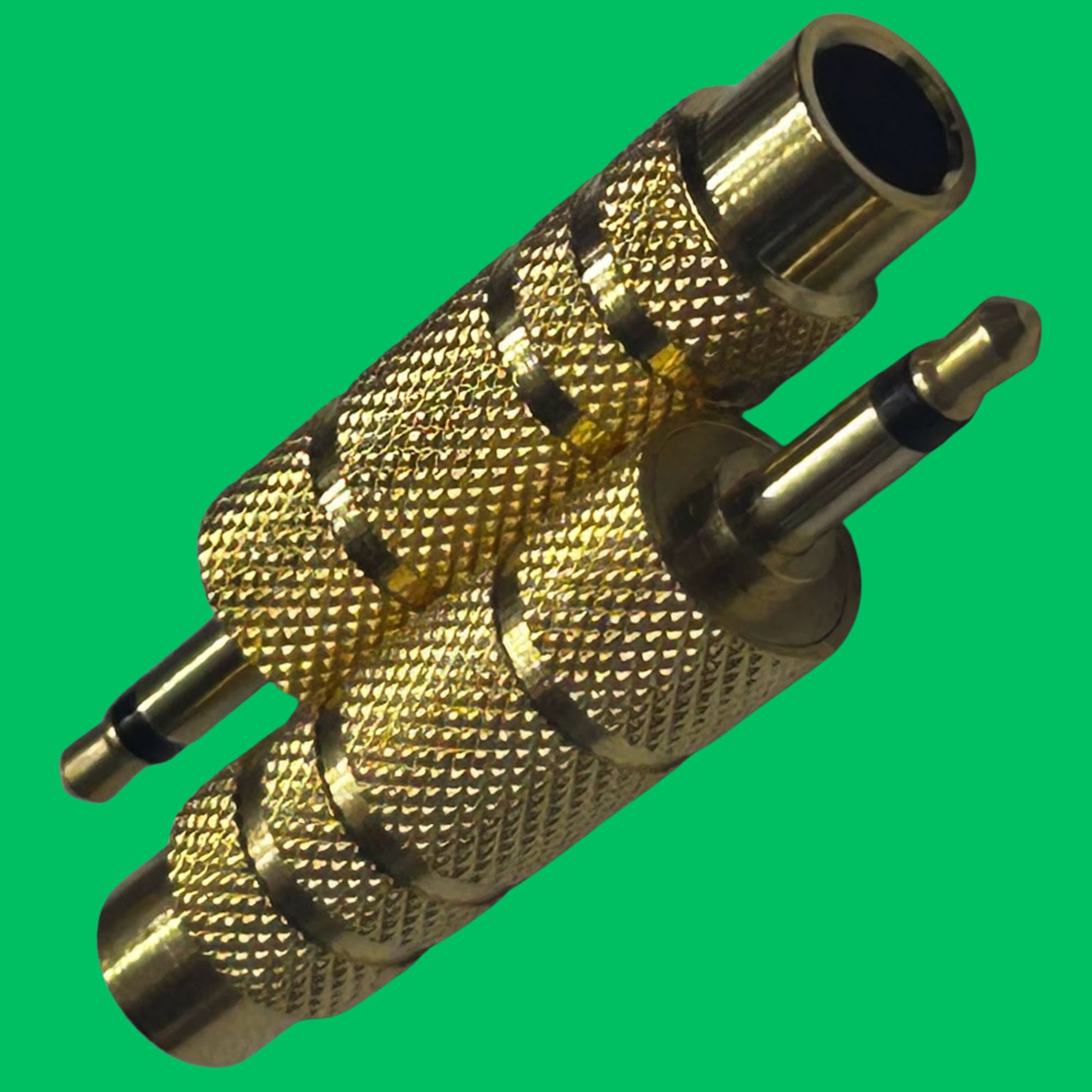 Mono 3.5mm Male to Stereo 6.35mm Female Adapter (Gold)
