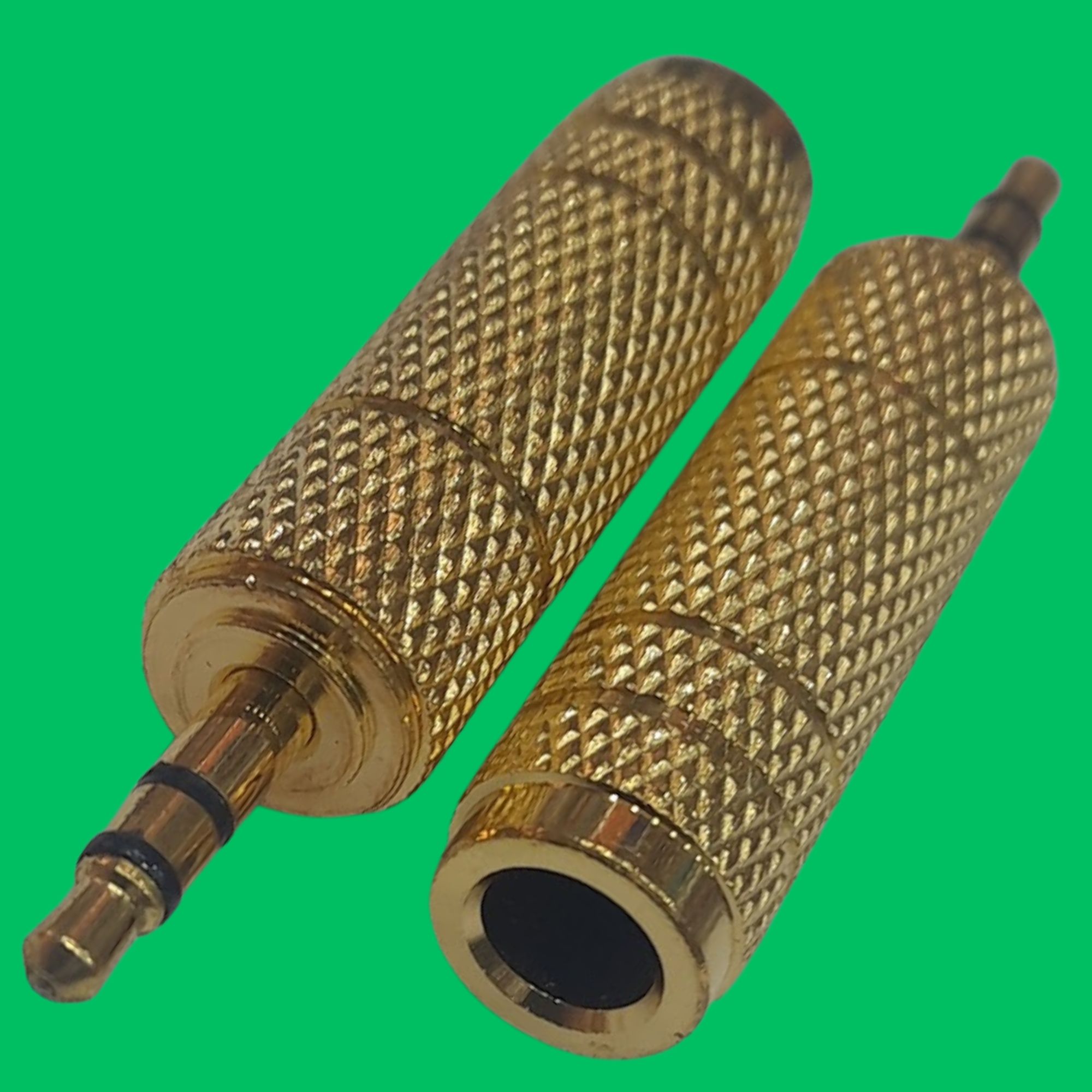 Stereo 3.5mm Male to Stereo 6.35mm Female Adapter (Gold)