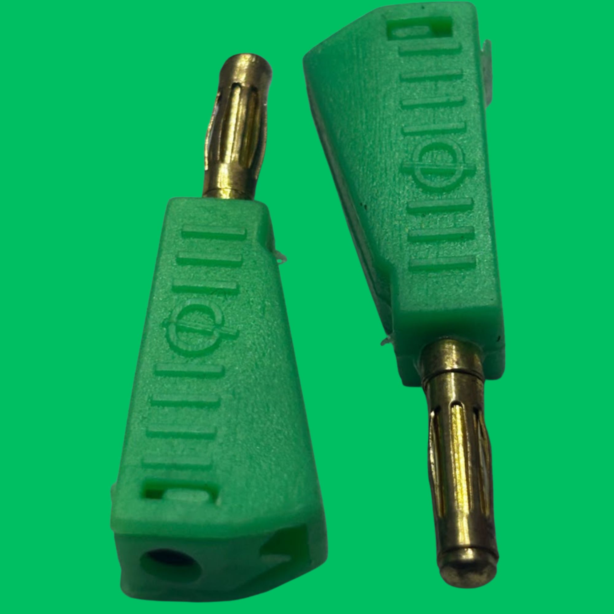 Banana 4mm Male Stackable Plug (Green-Gold)