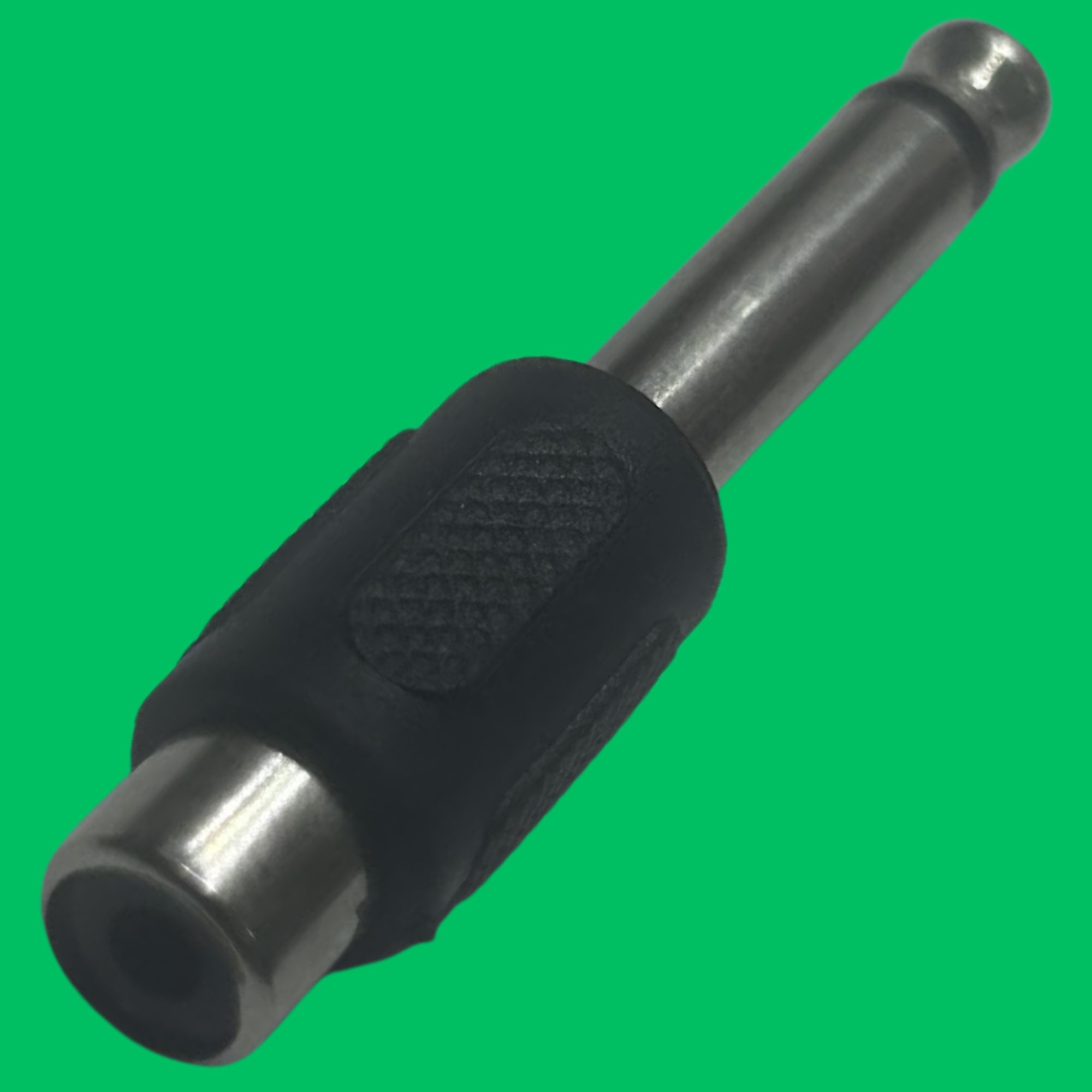Mono 6.35mm Male to RCA Female Adapter (Black-Silver)