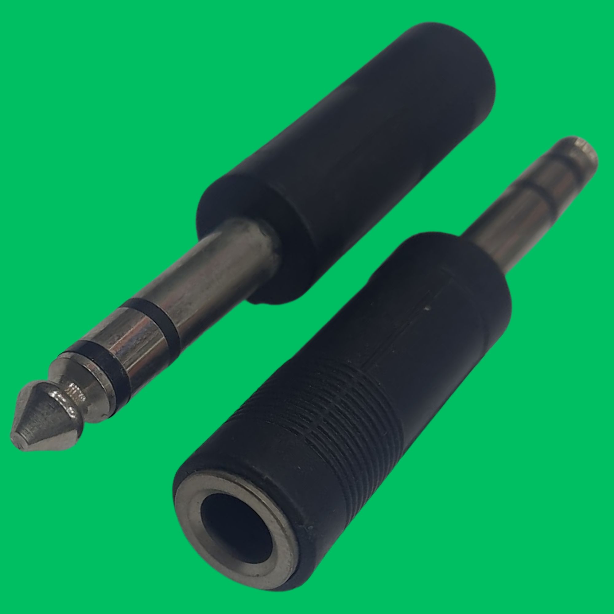 Stereo 6.35mm Male to Mono 6.35mm Female Adapter (Black-Silver)