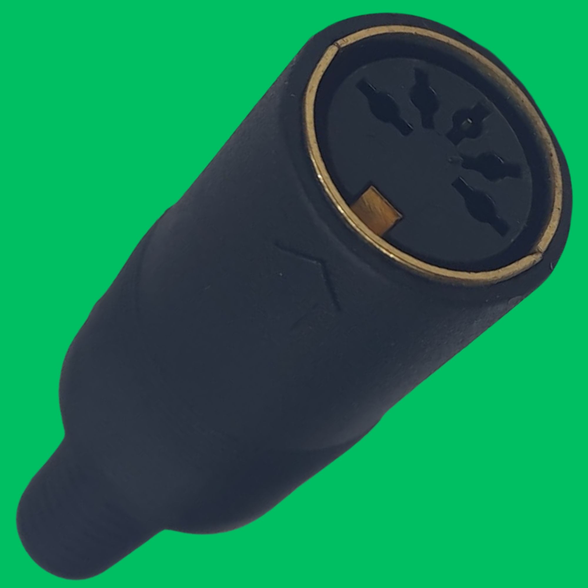 DIN 5-Pin Female Solder Jack (Black-Gold)