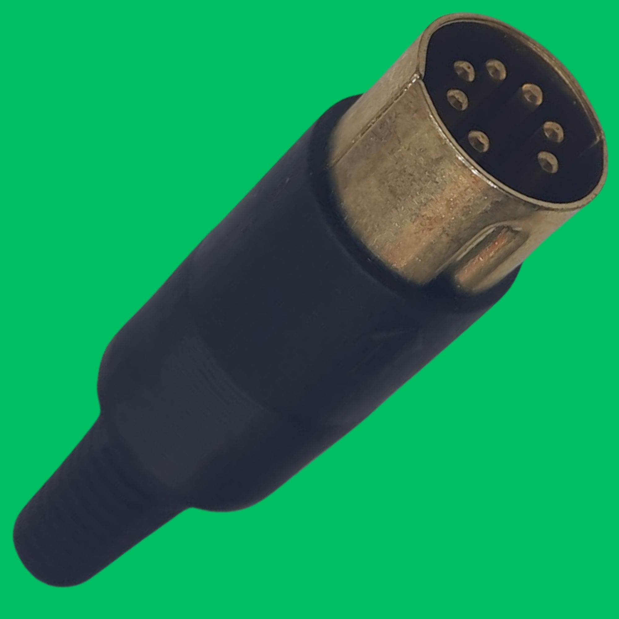 DIN 7-Pin Male Solder Plug (Black-Gold)