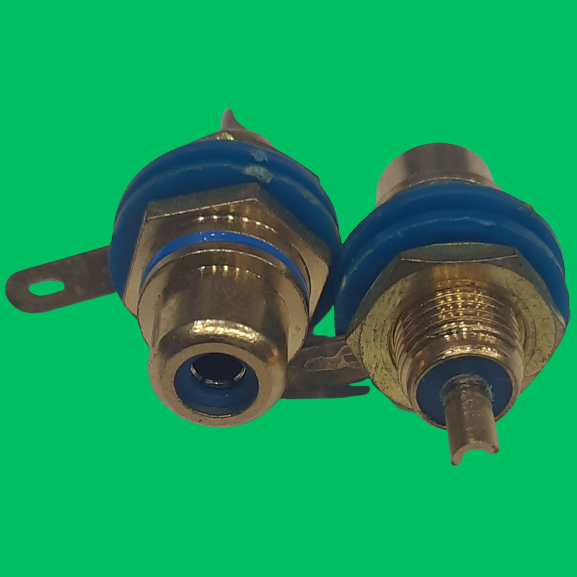 RCA Female Panel Solder Jack (Blue-Gold)