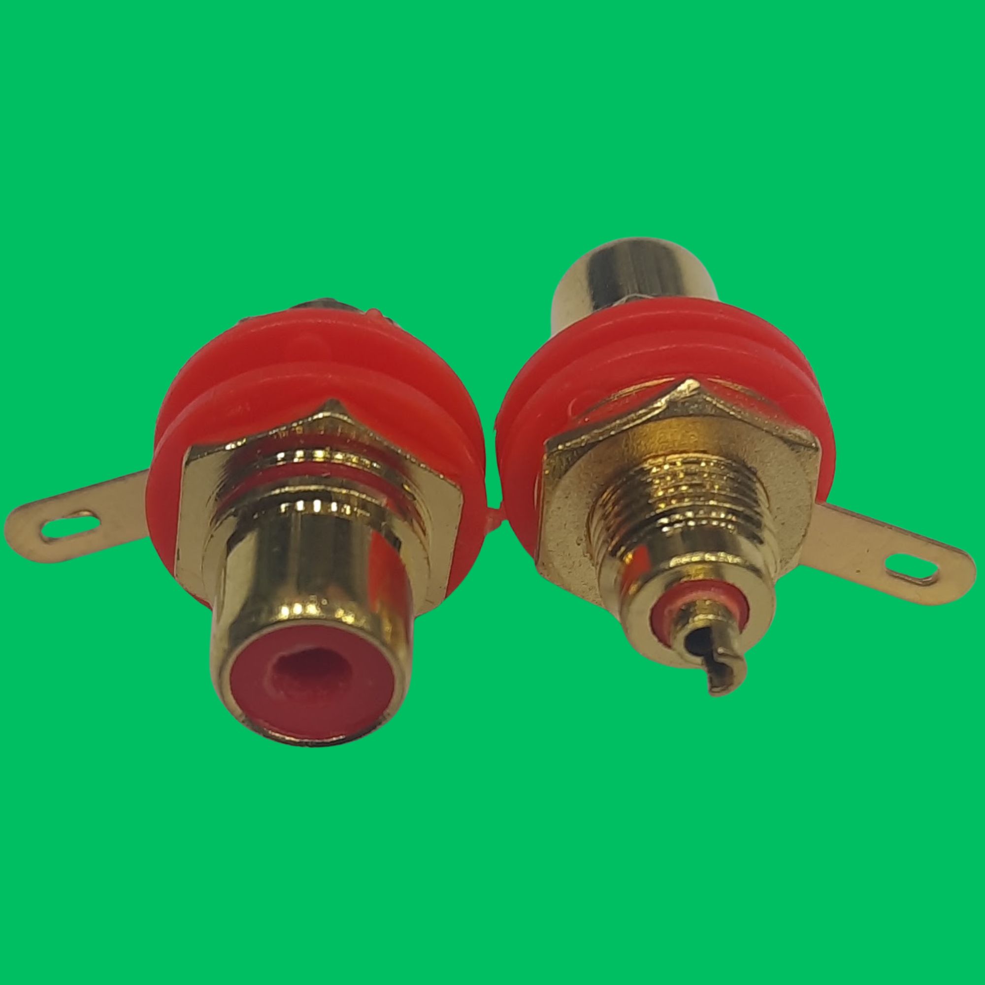 RCA Female Panel Solder Jack (Red-Gold)