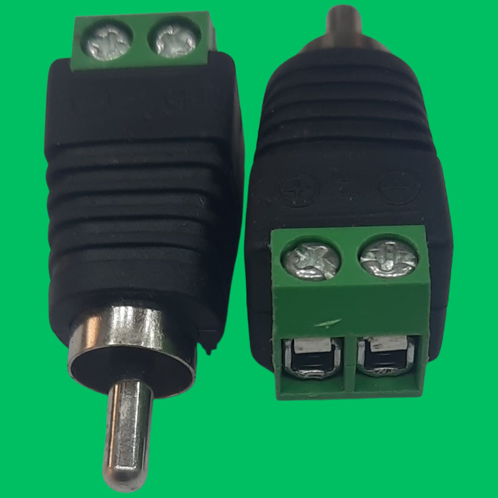 RCA Male Screw Plug (Black-Green-Silver)