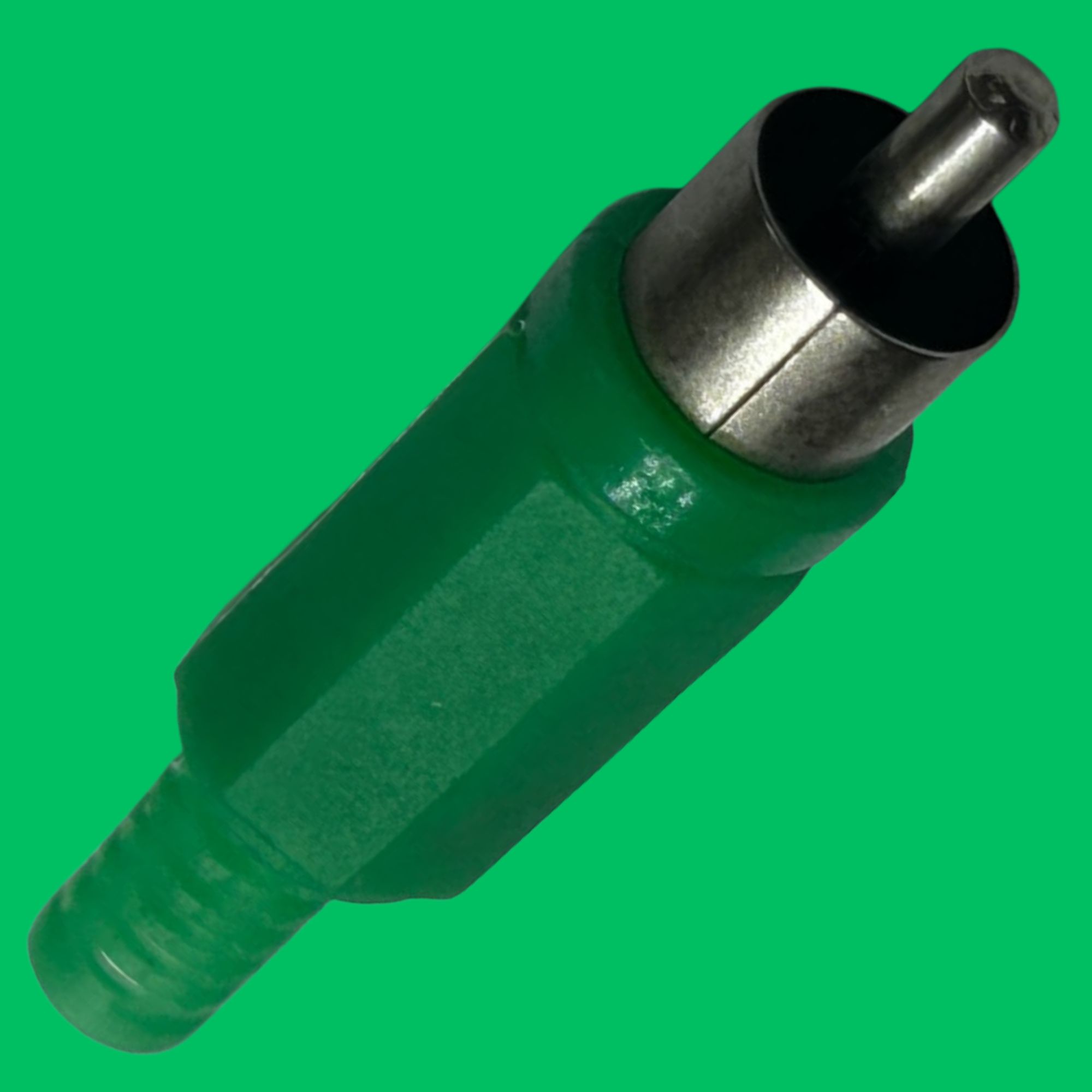 RCA Male Solder Plug (Green-Silver)
