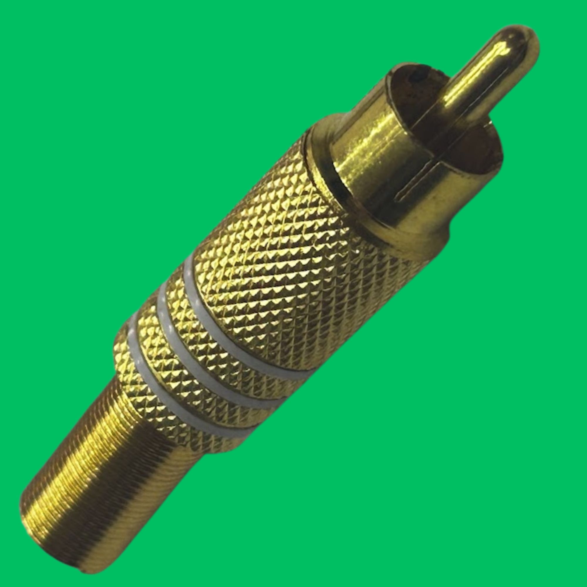 RCA Male Solder Plug (White-Gold)
