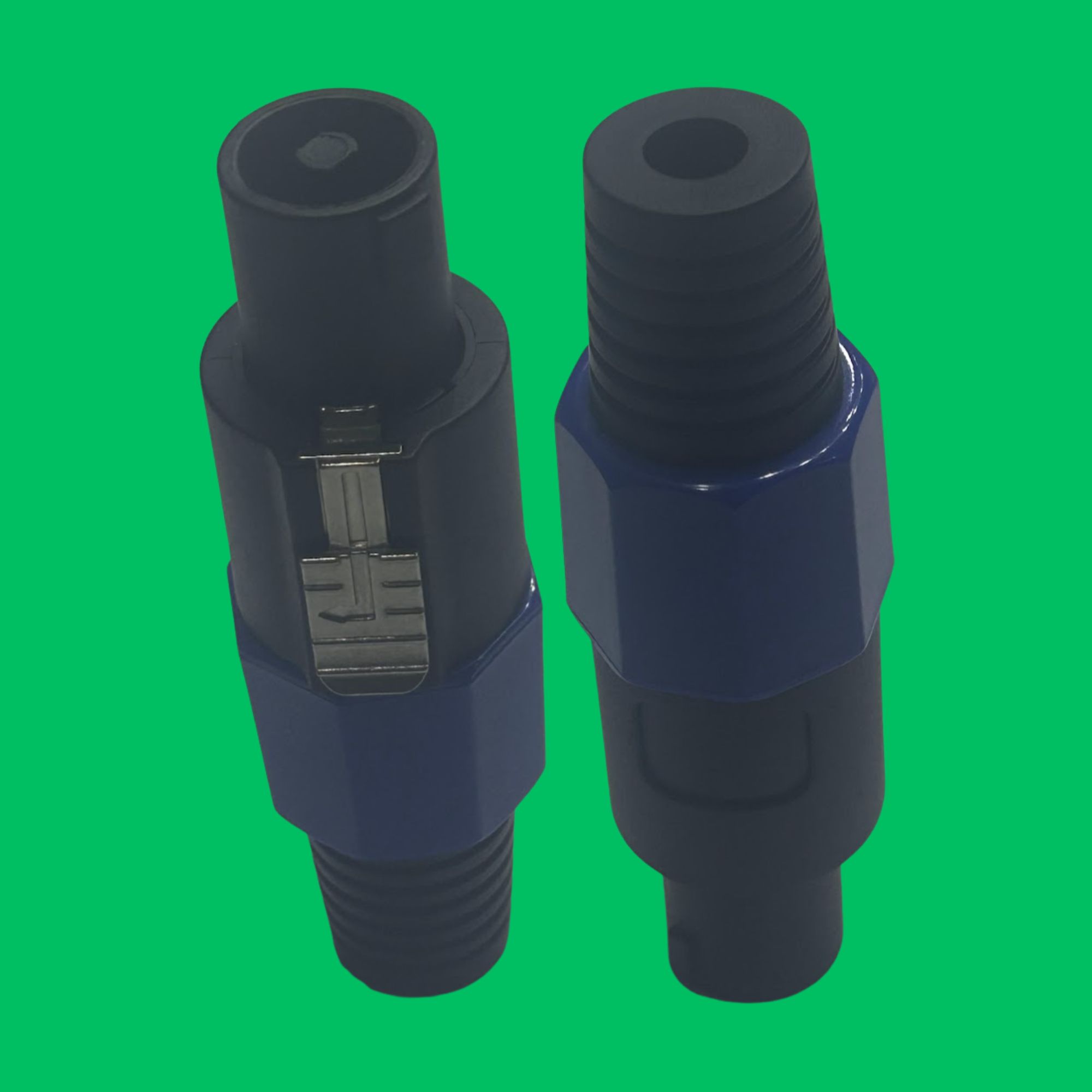 Speakon 4-Pin Male Solder Plug (Black-Blue)