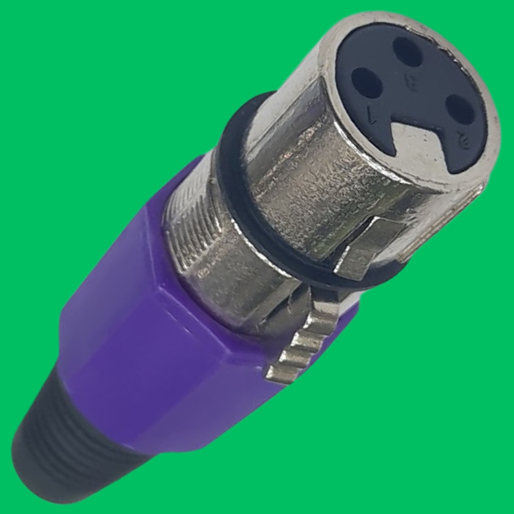 XLR 3-Pin Female Screw Jack (Black-Purple-Silver)