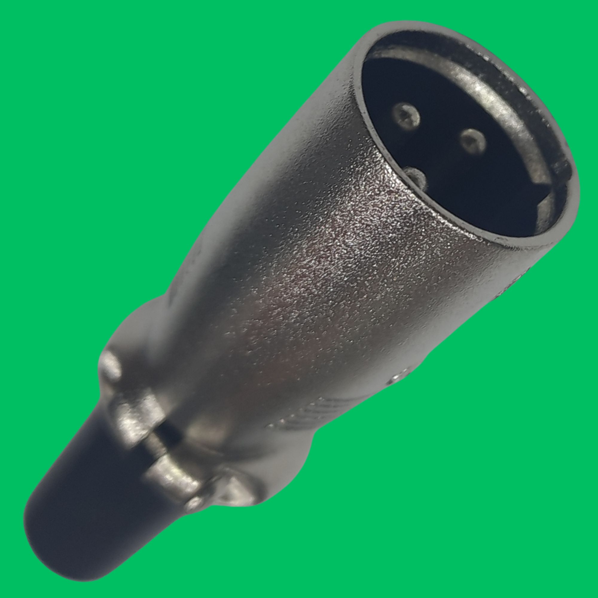 XLR 3-Pin Male Screw Plug (Black-Silver)
