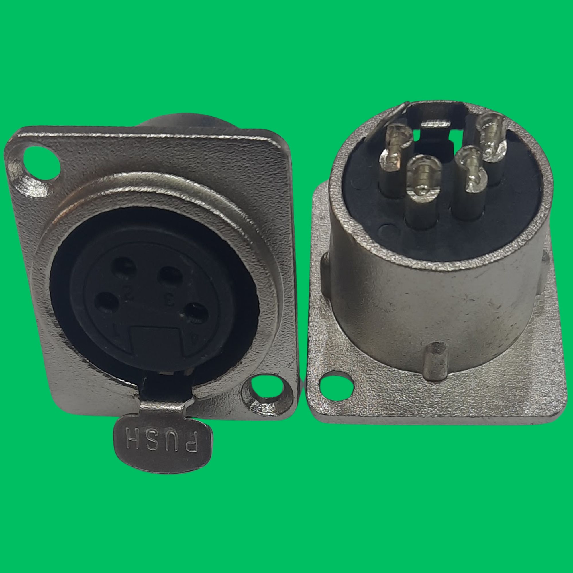 XLR 4-Pin Female Panel Solder Jack (Silver-Black)