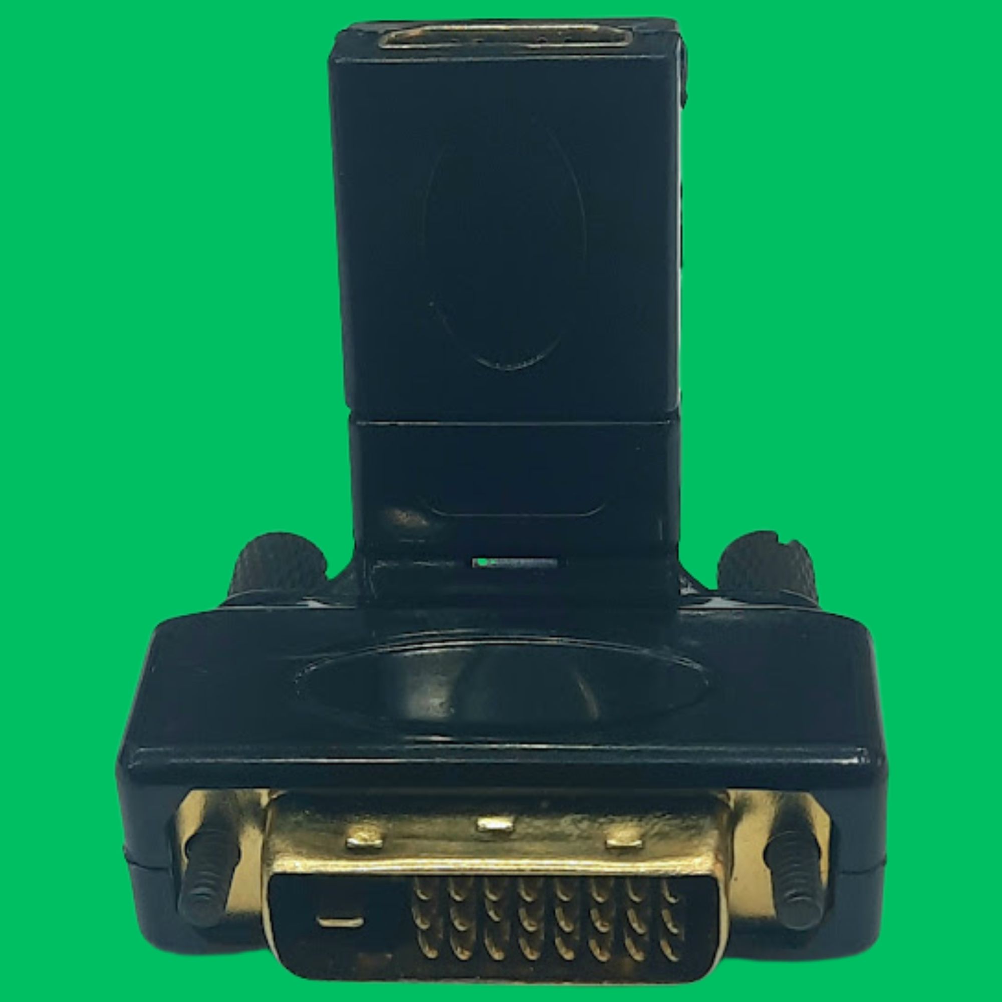 DVI-D 24+1 Male to HDMI Female 270° Swivel Adapter (Black-Gold)