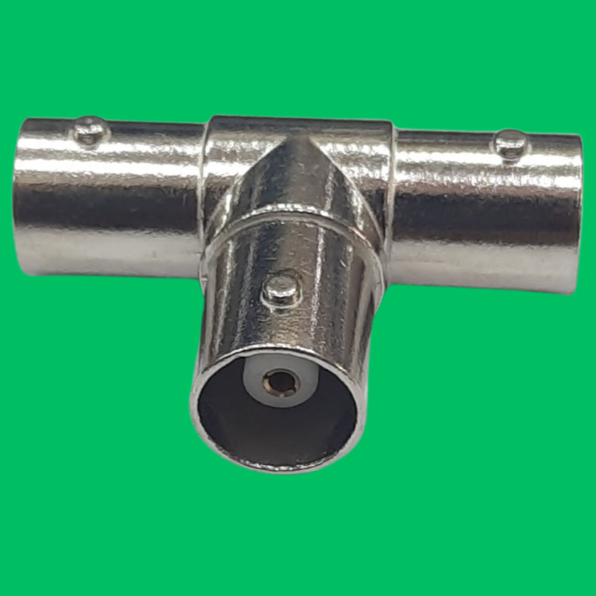 BNC Female to 2x BNC Female T-Splitter (Silver)