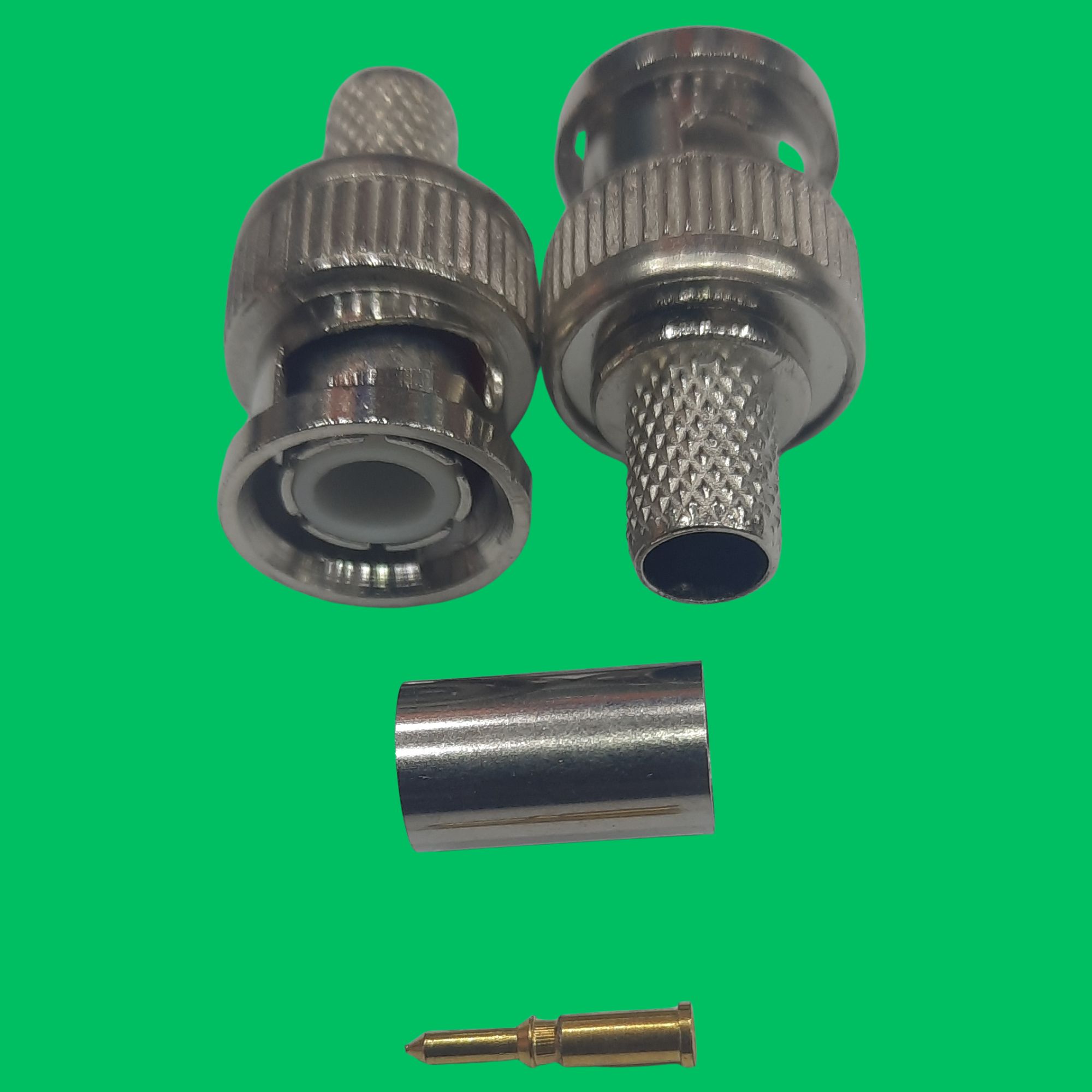 BNC Male RG6 Crimp Plug (Silver)