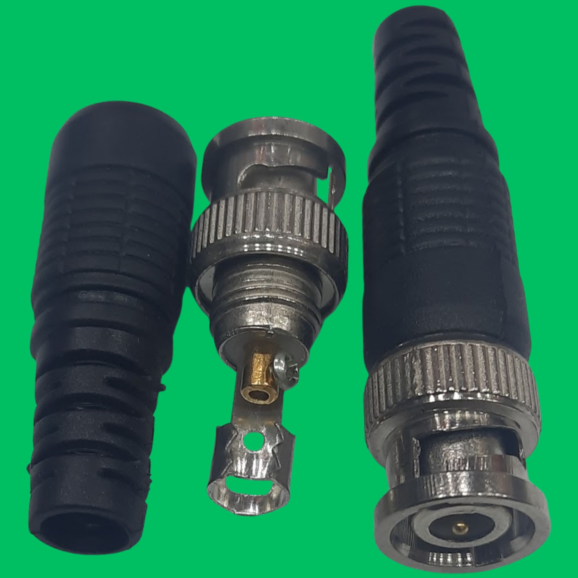 BNC Male Screw Plug (Black-Silver)