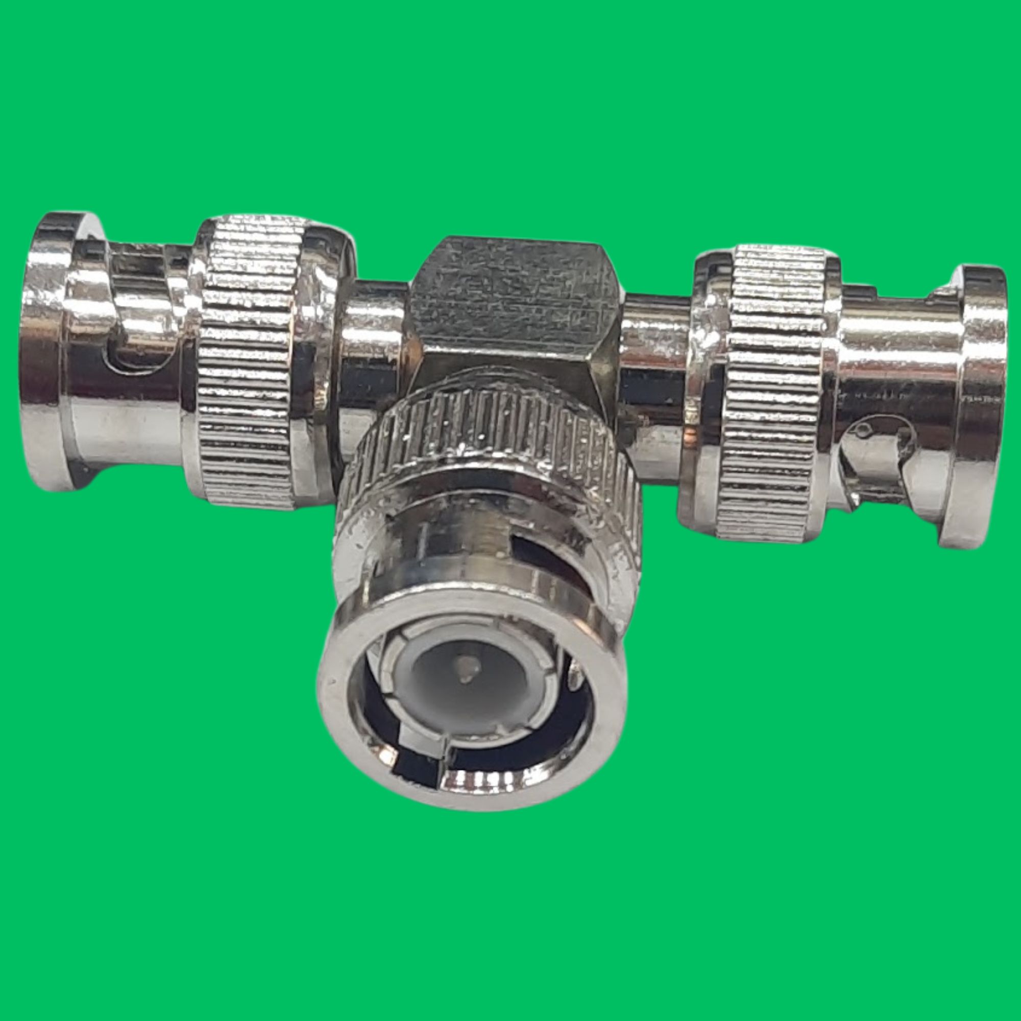 BNC Male to 2x BNC Male T-Splitter (Silver)