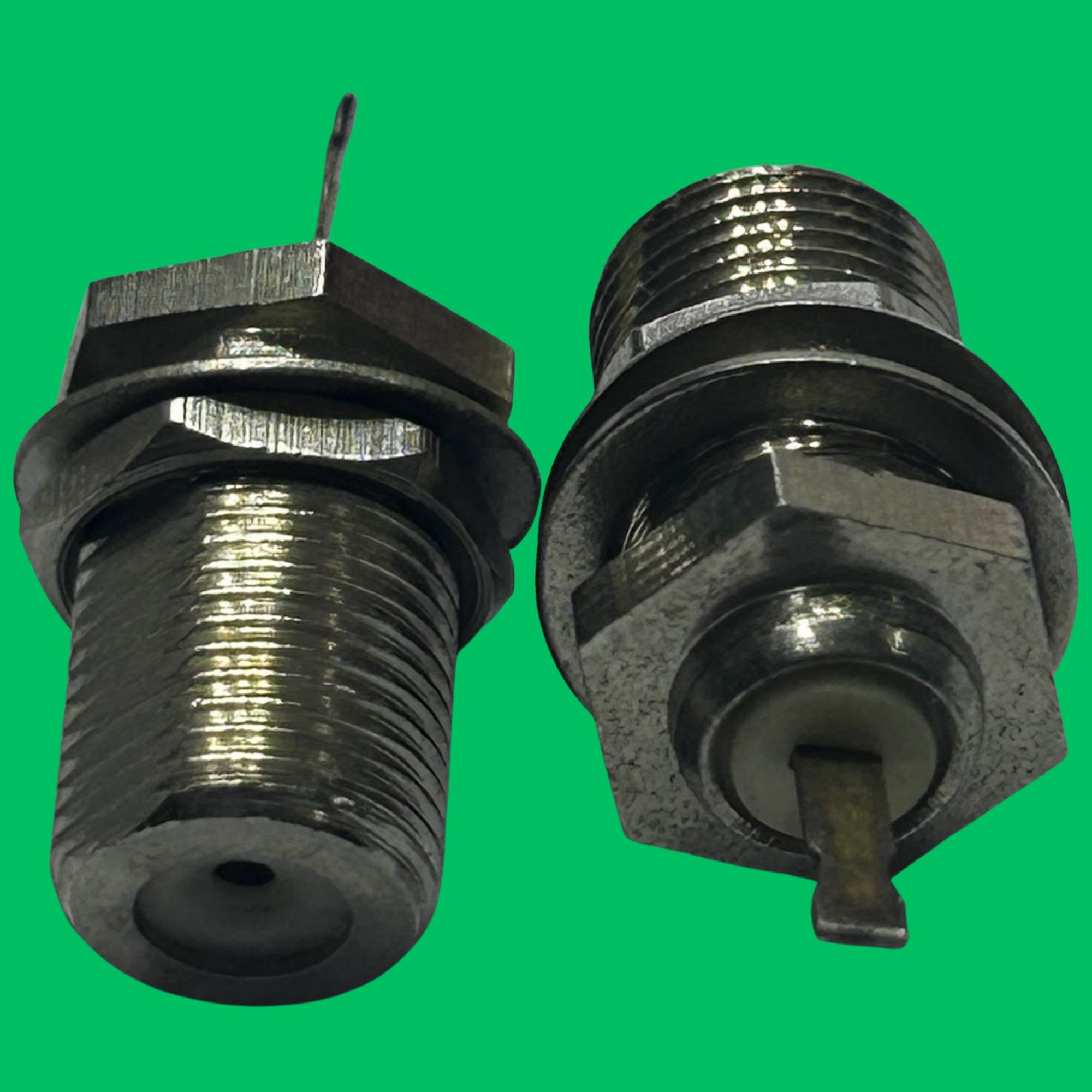 F Female Solder Jack (Nickel‑Plated)