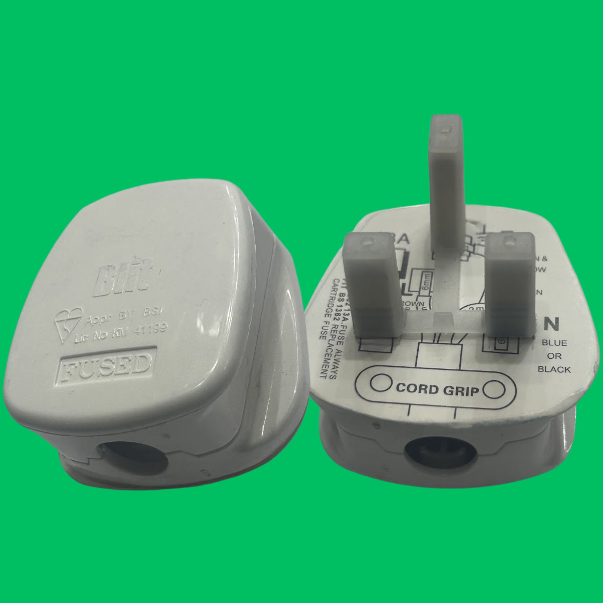 13A UK 3-Pin Fused Plug (White)