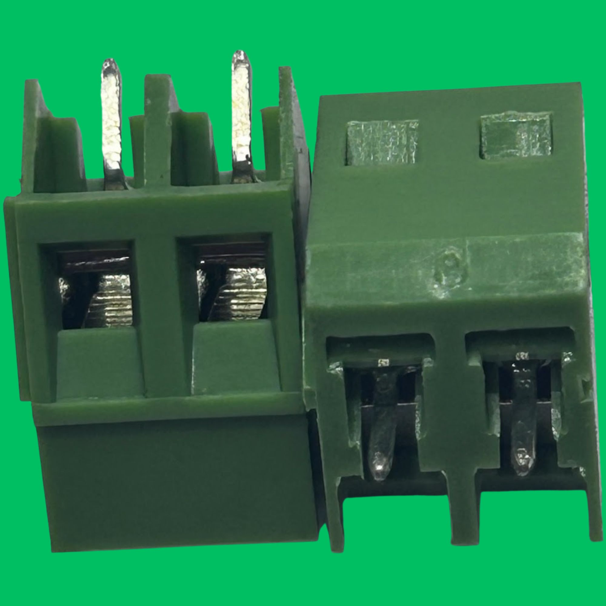 2-Pin PCB Screw-Terminal Block (Green-Silver)