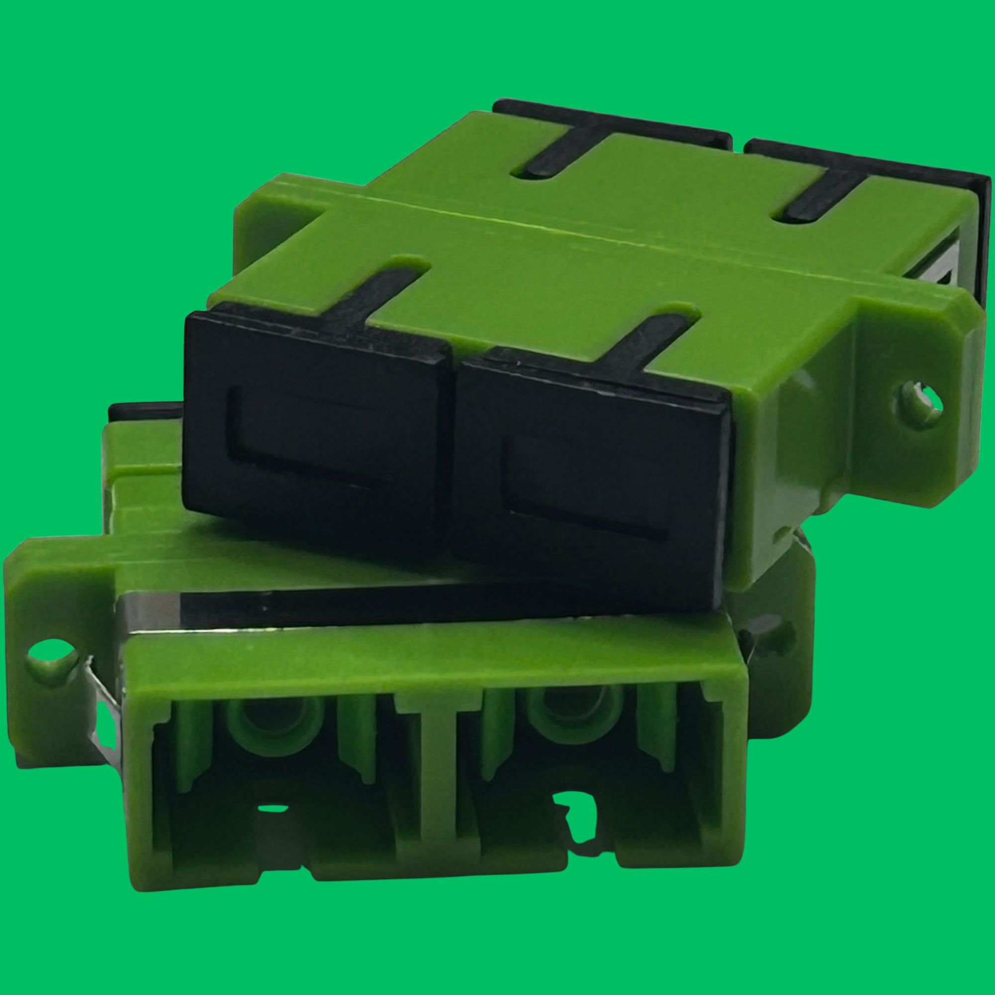 SC APC Duplex Single-Mode Fiber Coupler (Green)