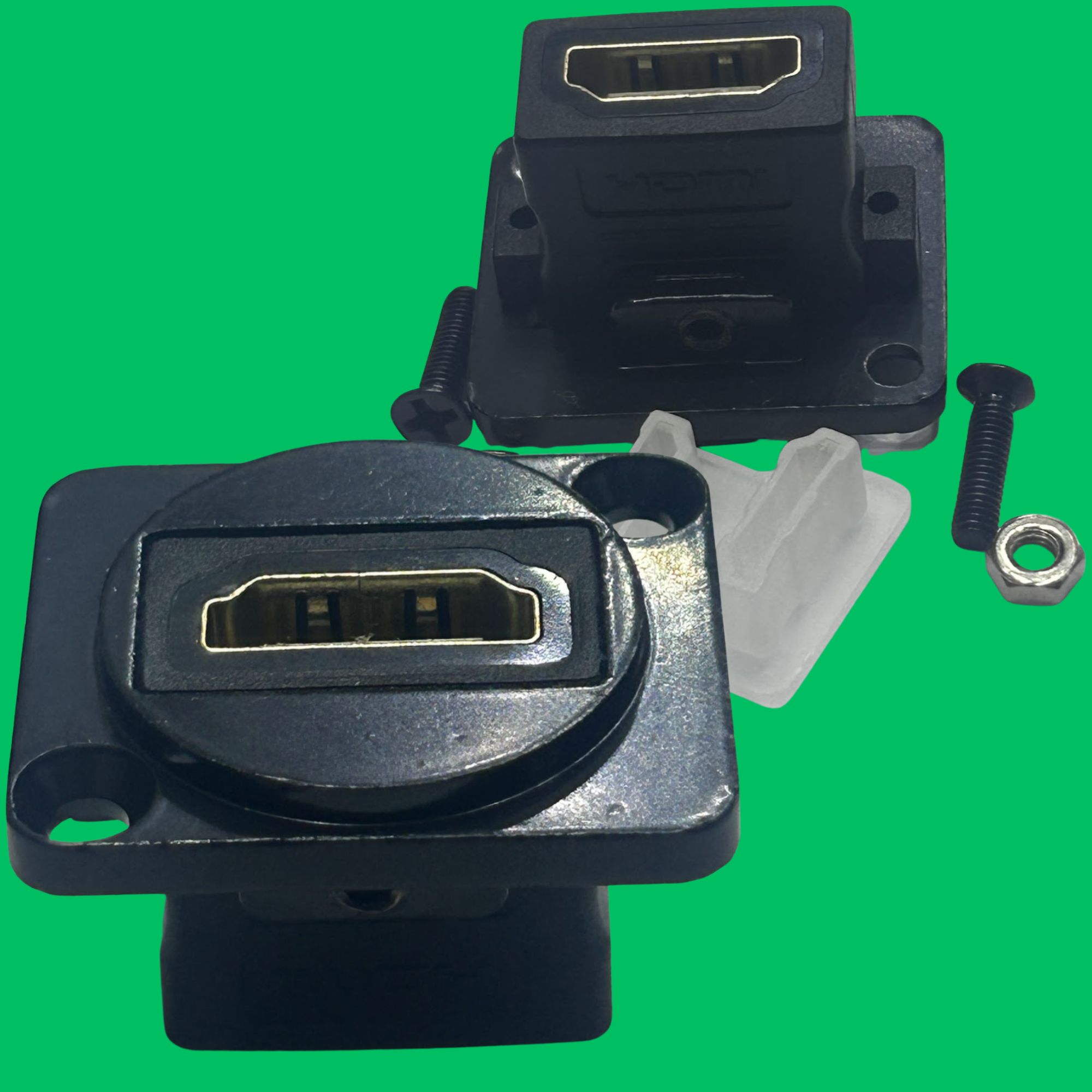 HDMI 4K Female Panel Coupler (Black-Gold)