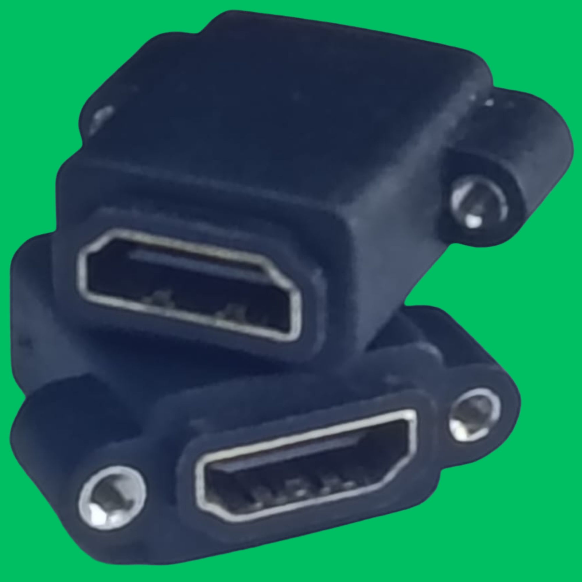 HDMI Female Screw-Lock Coupler (Black-Silver)