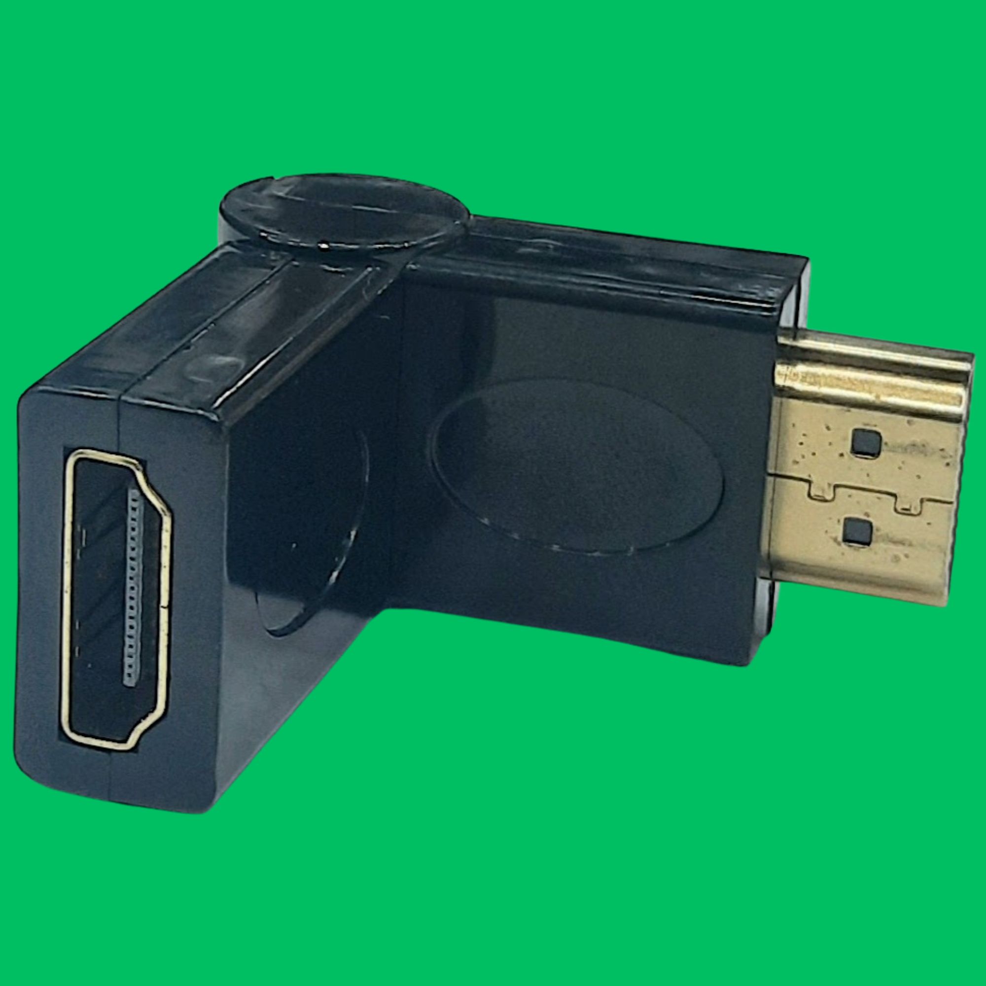 HDMI Male-Female 270° Swivel Adapter (Black-Gold)