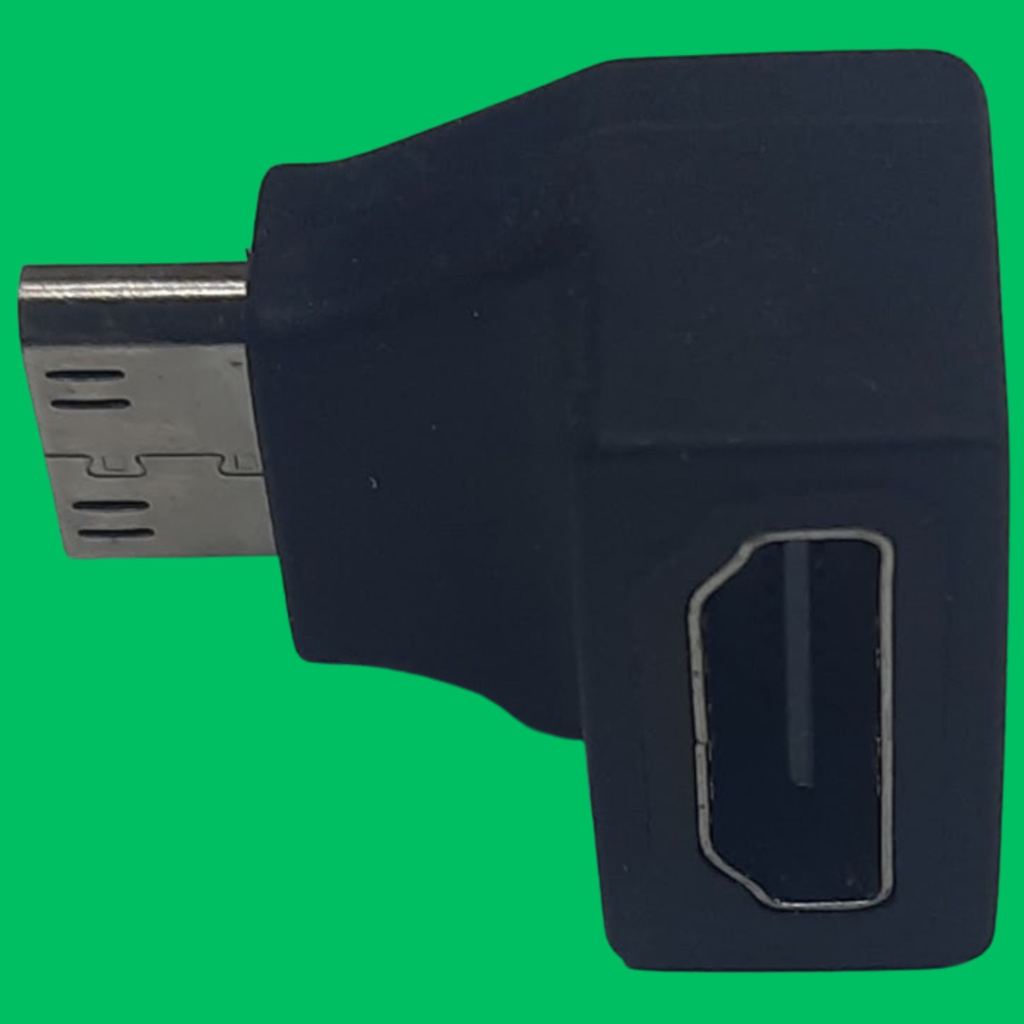 HDMI Mini Male to HDMI Female Right-Angle Adapter (Black-Silver)