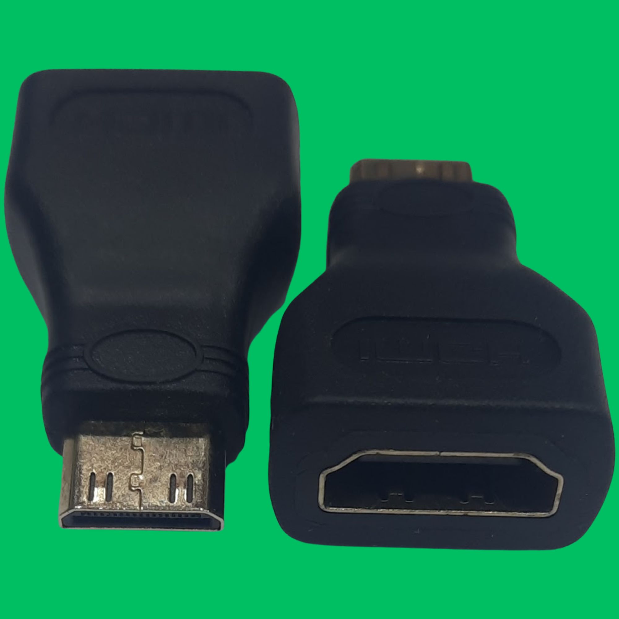 HDMI Mini Male to HDMI Female Adapter (Black-Gold)