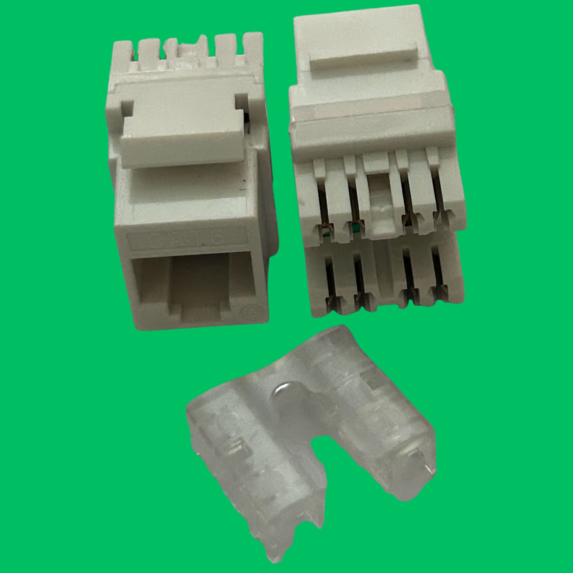 Cat6 RJ45 180° Keystone Jack (Beige)