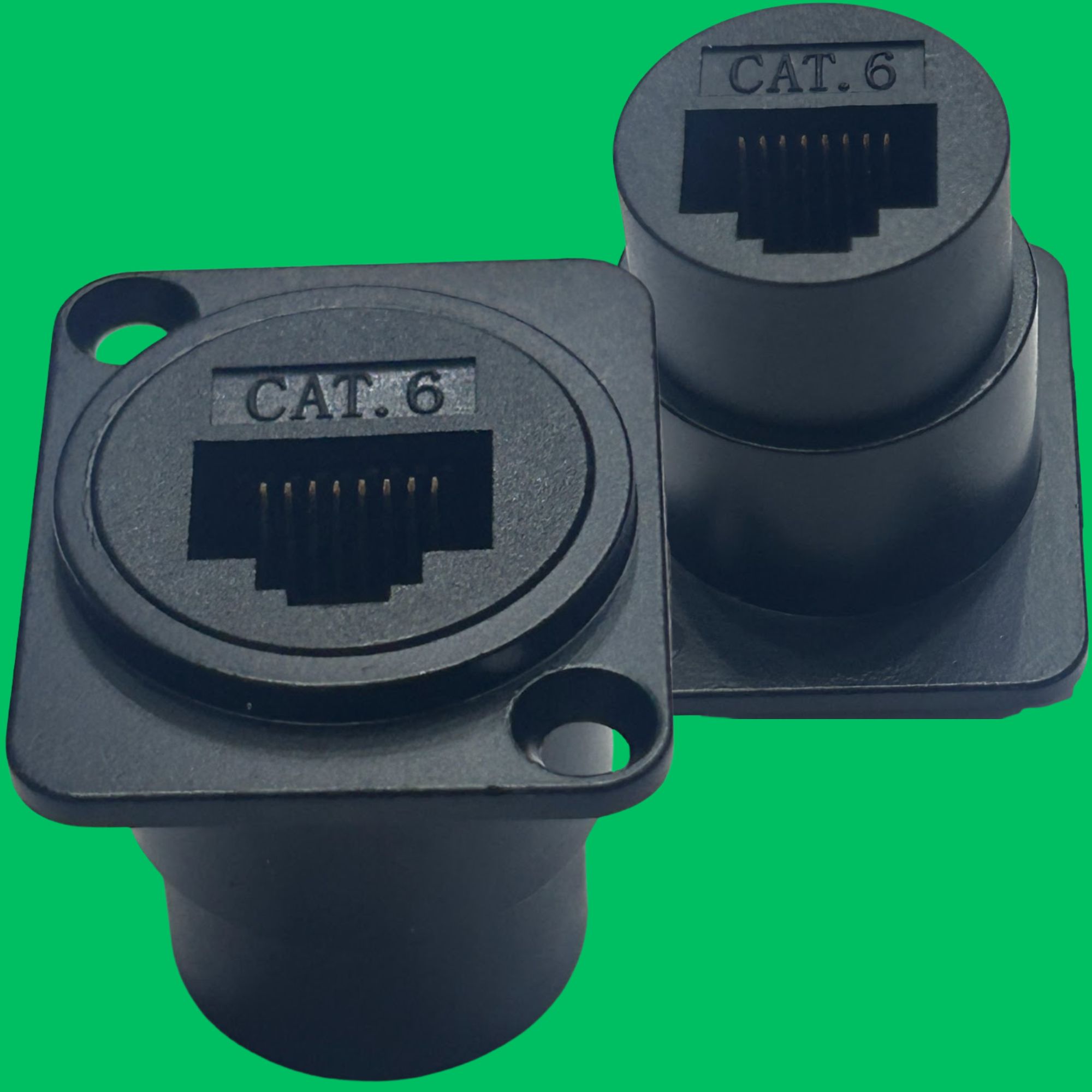 Cat6 RJ45 Female Panel Coupler (Black)