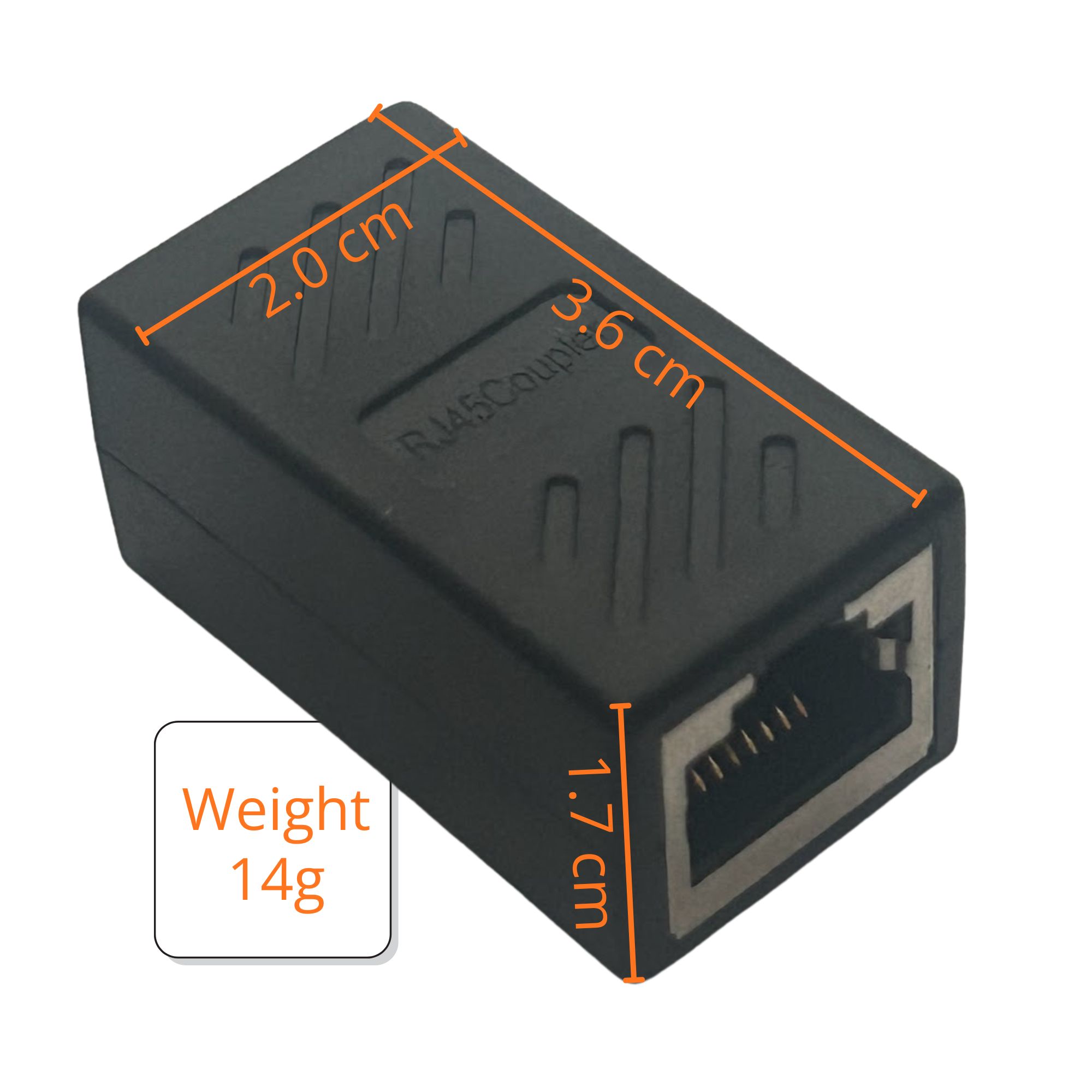 Cat6 RJ45 Female Shielded Inline Coupler (Black)