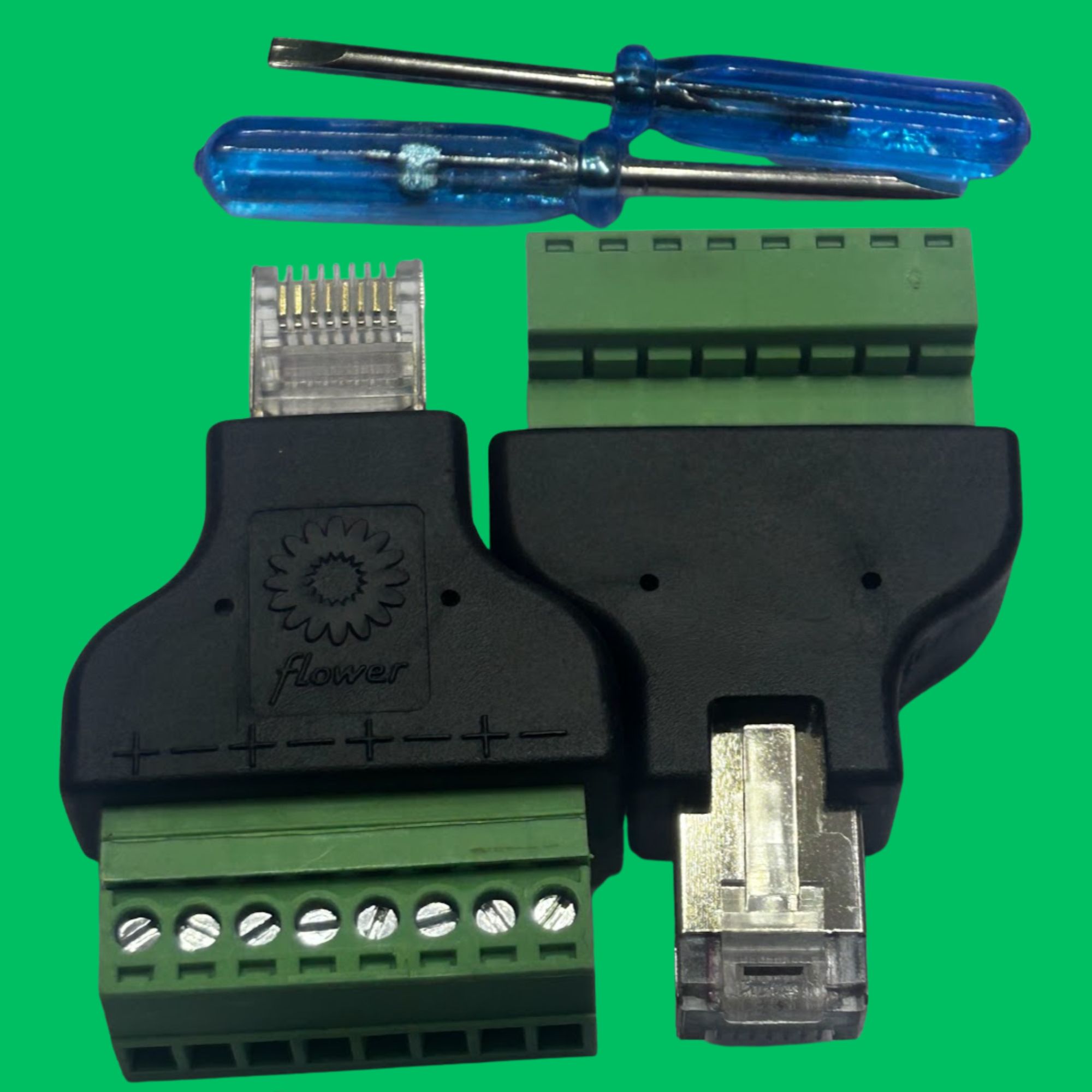 RJ45 Screw Terminal Plug (Black-Green)