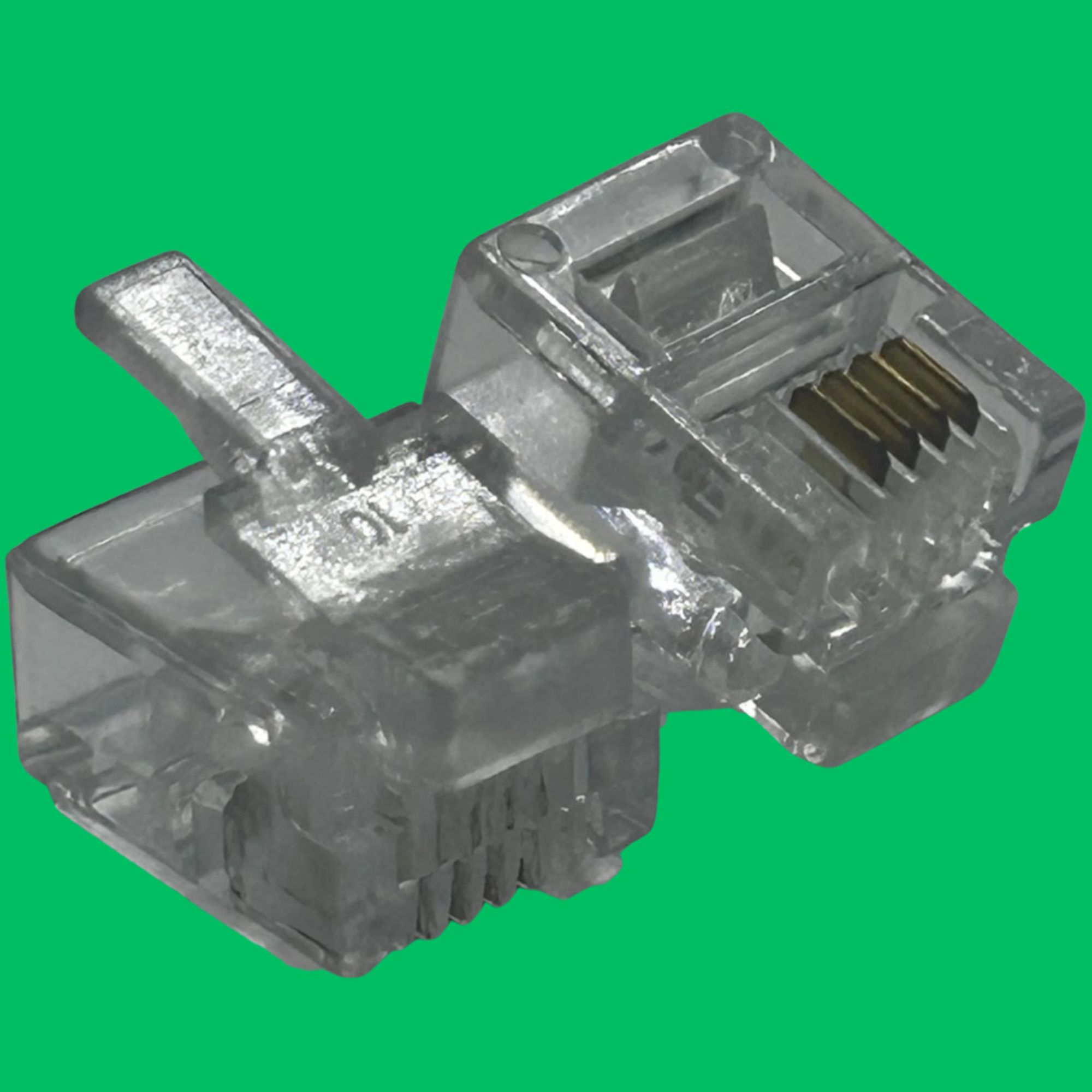 RJ11 Telephone Crimp Plug (Clear)