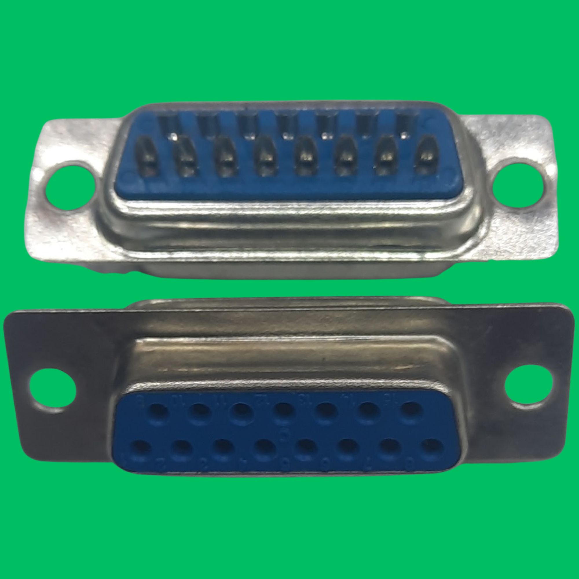 DB15 Female Panel Solder Jack (Blue-Silver)