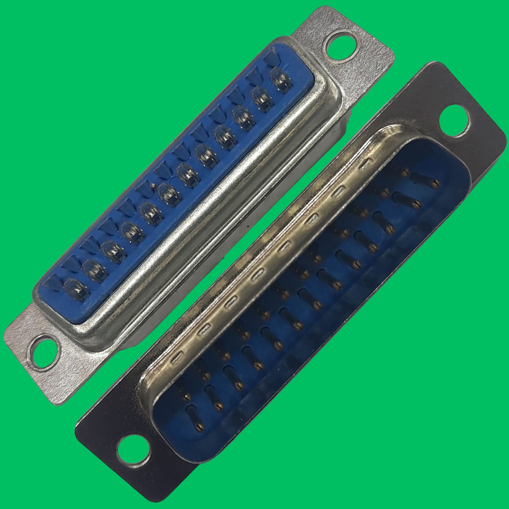 DB25 Male Panel Solder Plug (Blue-Silver)