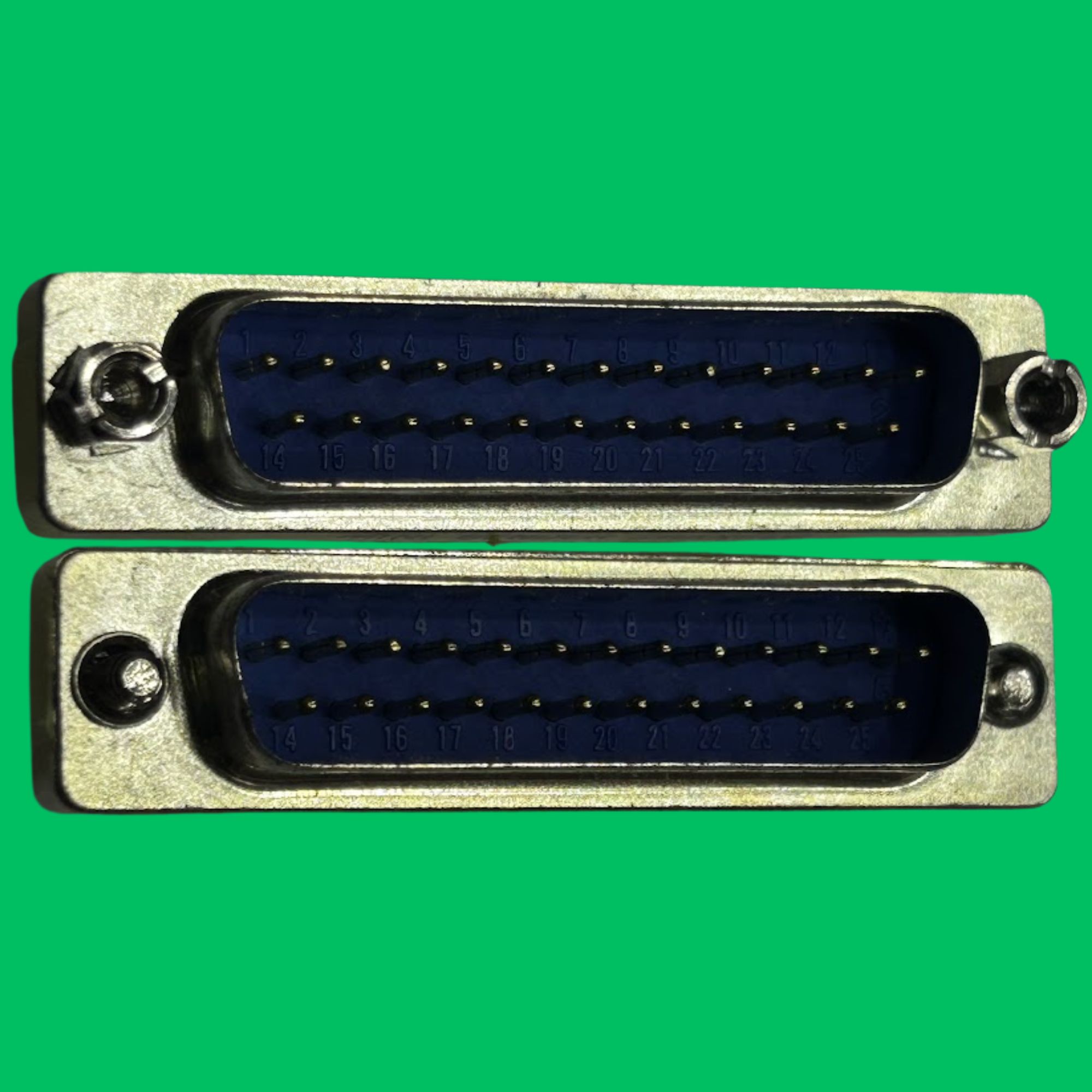 DB25 Male-Male Adapter (Blue-Silver)