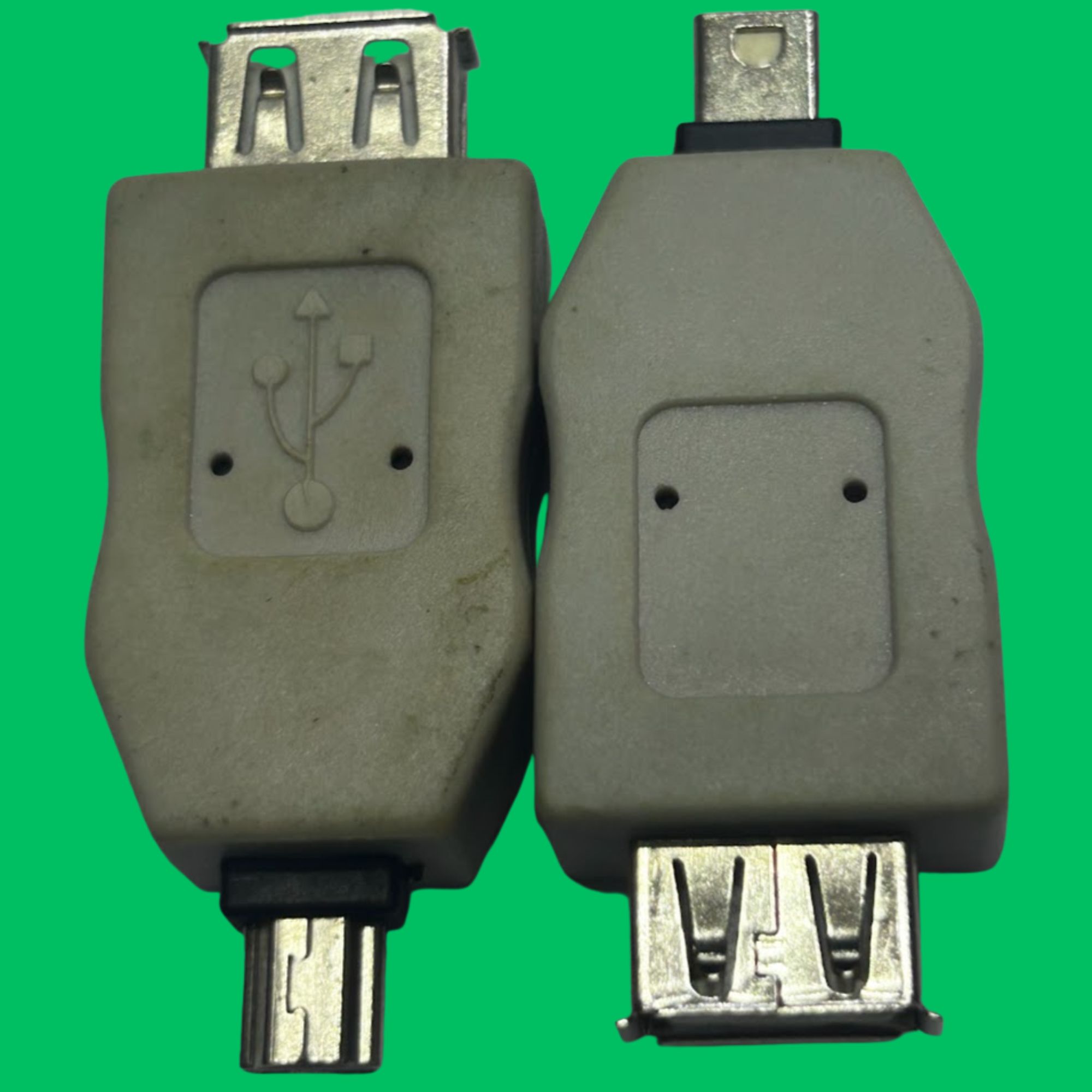 USB Mini‑B Male to USB‑A Female Adapter (Grey‑Silver)