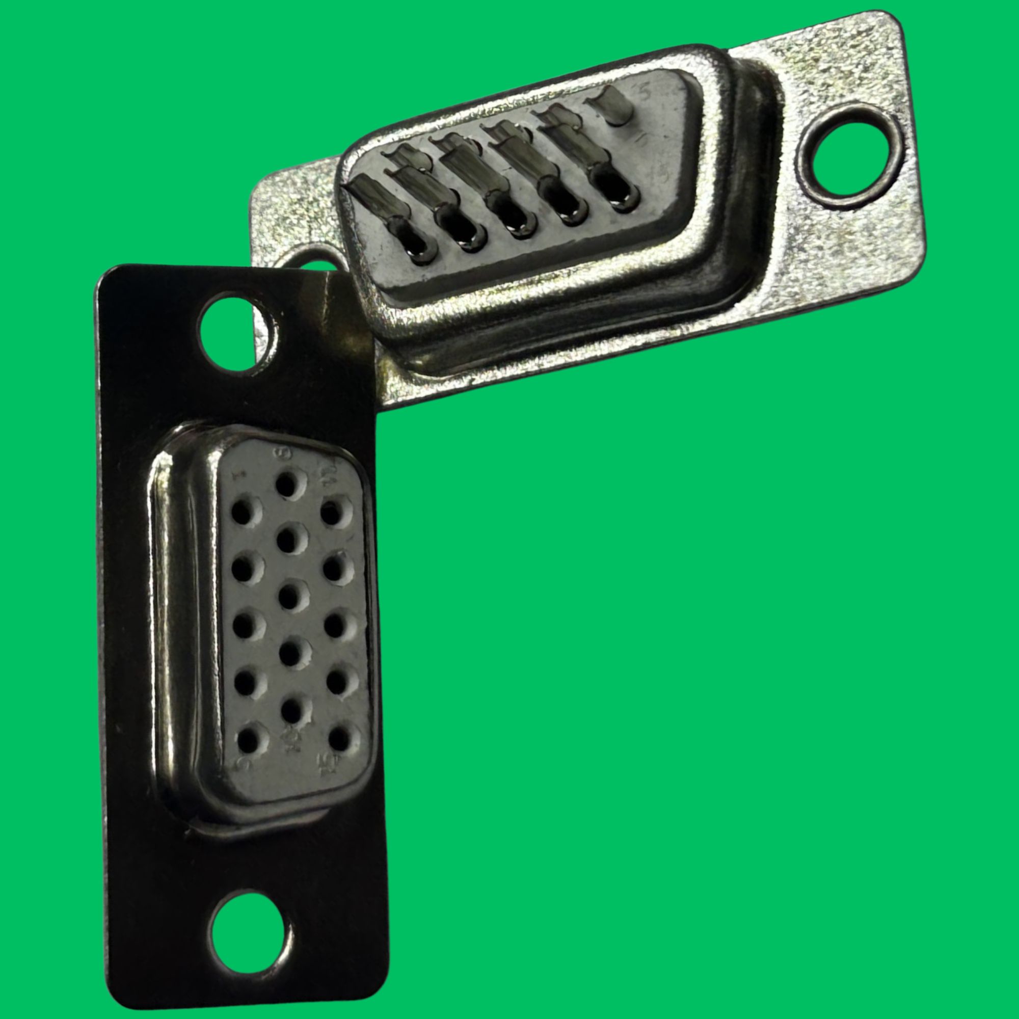 VGA Female Panel Solder Connector (White-Silver)