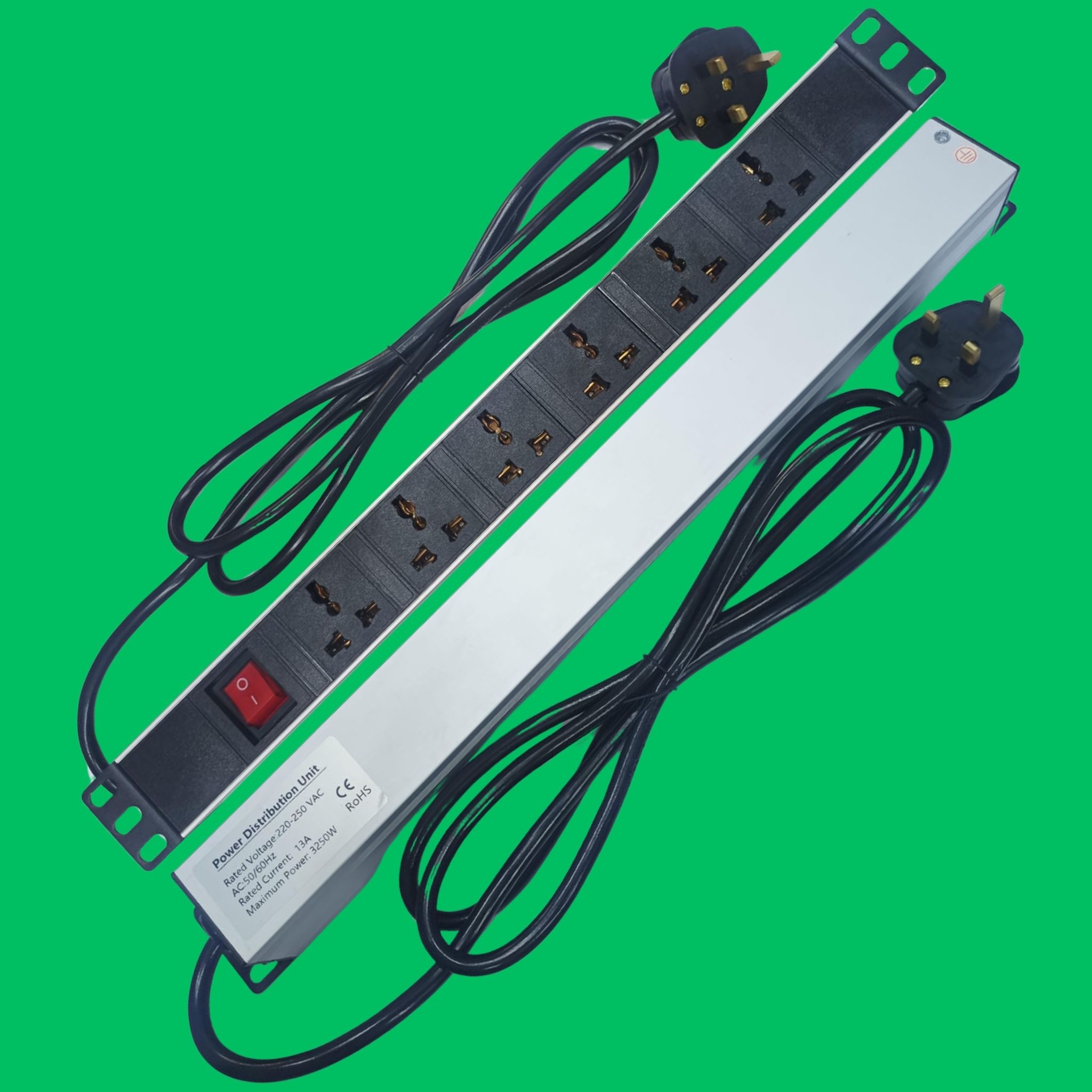 6-Way Universal PDU (Metal, Silver)